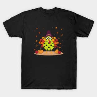 Thanksgiving Pickleball Funny Pickleball Turkey Thanksgiving T-Shirt